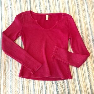Anthropologie Pilcro Fuscia Pink Cozy Long Sleeve Top - Medium